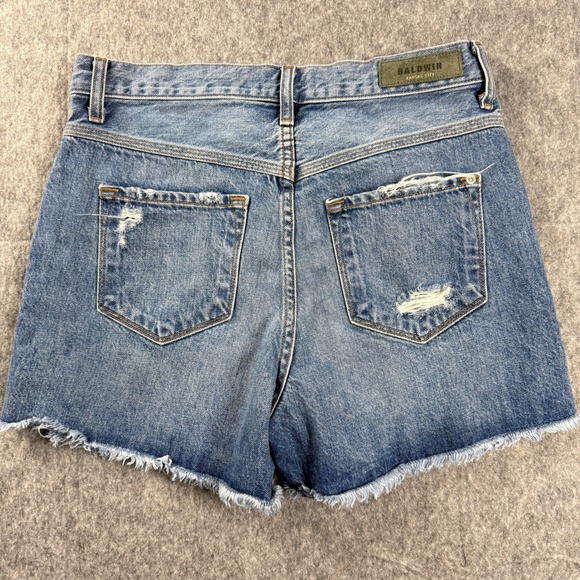 Baldwin Denim Maddie Solstice Distressed High Rise Shorts Size 28 Made in USA - Picture 8 of 8